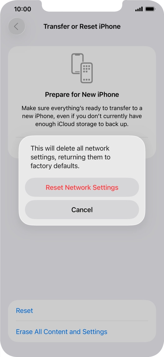 Press Reset Network Settings. Press Reset Network Settings.