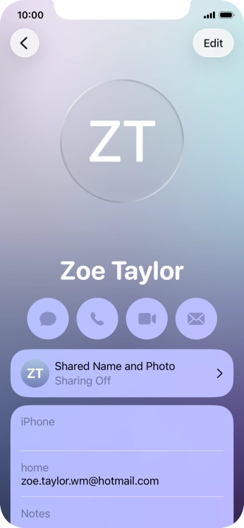 Press Shared Name and Photo. Press Shared Name and Photo.