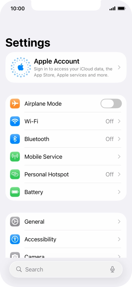 Press Apple Account. Press Apple Account.