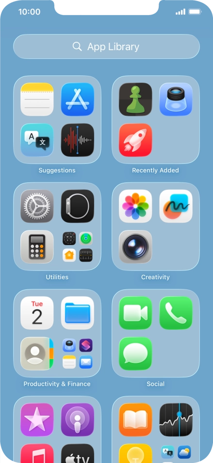 Press the required app. Press the required app.