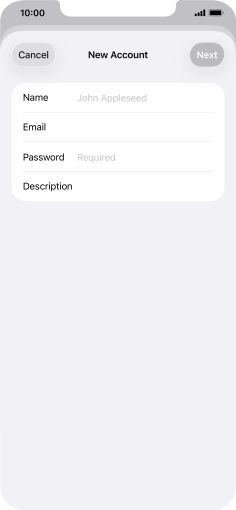 Press Name and key in the required sender name. Press Name and key in the required sender name.