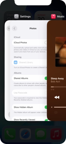 Slide upwards on the required application to end it. Slide upwards on the required application to end it.
