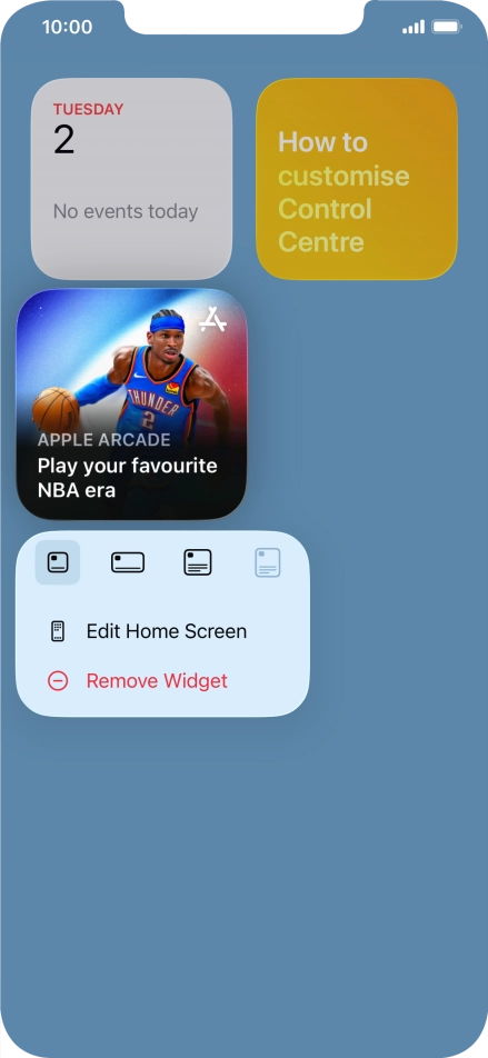 Press Remove Widget. Press Remove Widget.