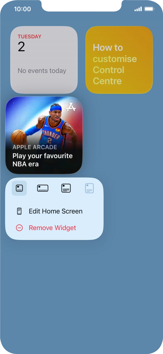 Press Remove Widget. Press Remove Widget.