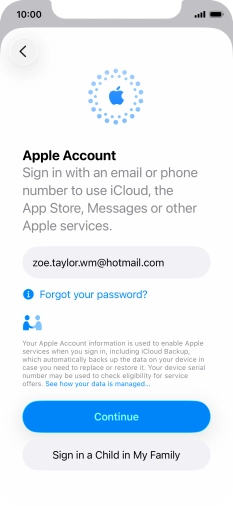 Press Continue. Press Continue.