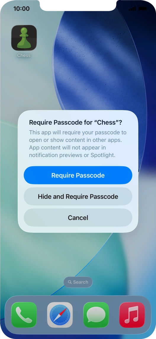 Press Require Passcode. Press Require Passcode.