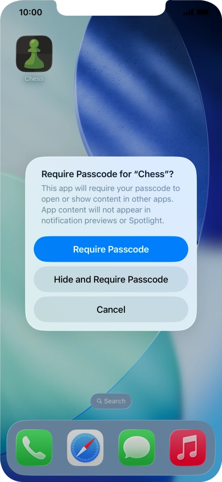 Press Require Passcode. Press Require Passcode.