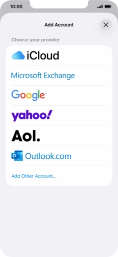 Press Add Other Account.... Press Add Other Account....