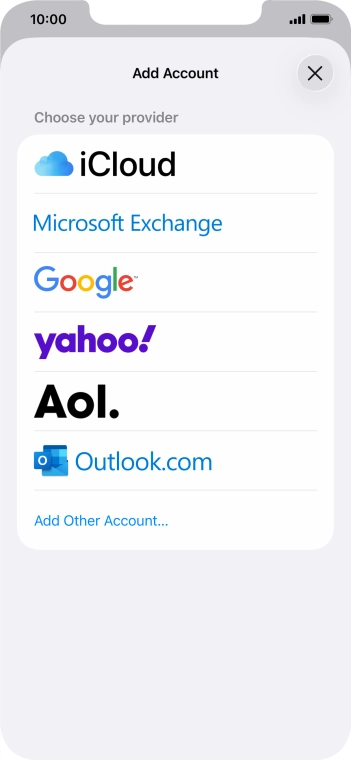 Press Add Other Account.... Press Add Other Account....
