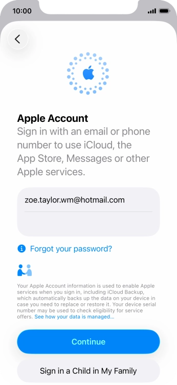 Press Continue. Press Continue.