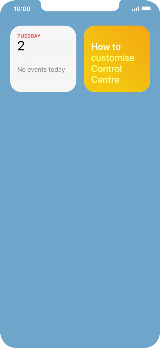 Slide your finger up or down on the screen to see more widgets. Slide your finger up or down on the screen to see more widgets.