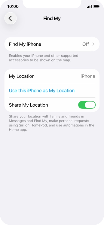 Press Find My iPhone. Press Find My iPhone.