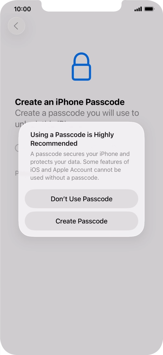If you turn off the function, press Don't Use Passcode. If you turn off the function, press Don't Use Passcode.