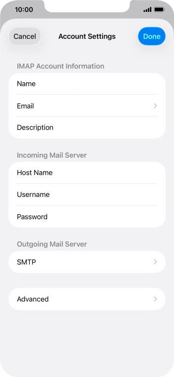 Press SMTP. Press SMTP.