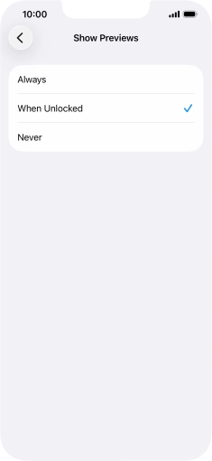 To select notification preview on the lock screen, press Always. To select notification preview on the lock screen, press Always.