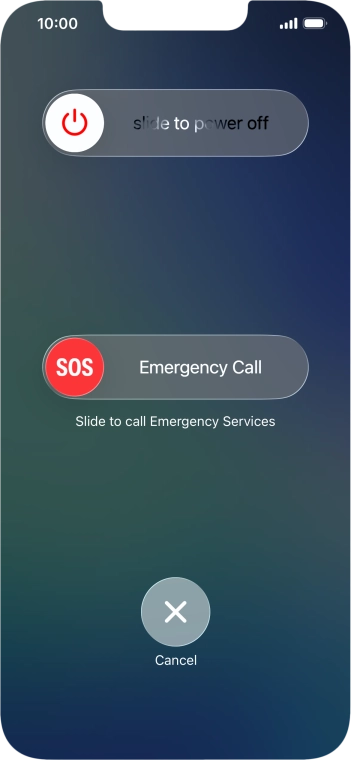 Press and drag the power off icon right. Press and drag the power off icon right.
