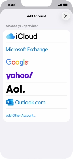 Press Add Other Account.... Press Add Other Account....