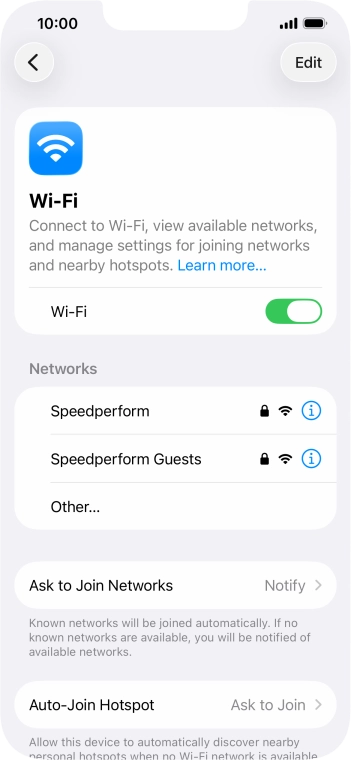 Press the required Wi-Fi network and key in the password for the Wi-Fi network. Press the required Wi-Fi network and key in the password for the Wi-Fi network.