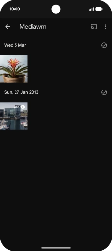 Press and hold any picture or video. Press and hold any picture or video.