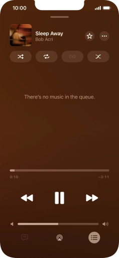 Press the shuffle icon to turn the function on or off. Press the shuffle icon to turn the function on or off.