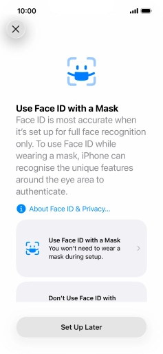 Press Set Up Later. Press Set Up Later.