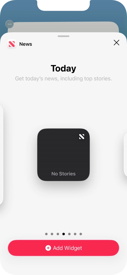 Slide your finger right or left on the screen to select the required widget size. Slide your finger right or left on the screen to select the required widget size.