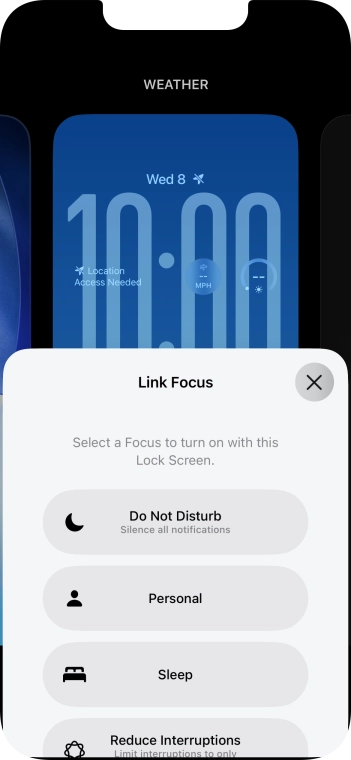 Press the required focus mode. Press the required focus mode.