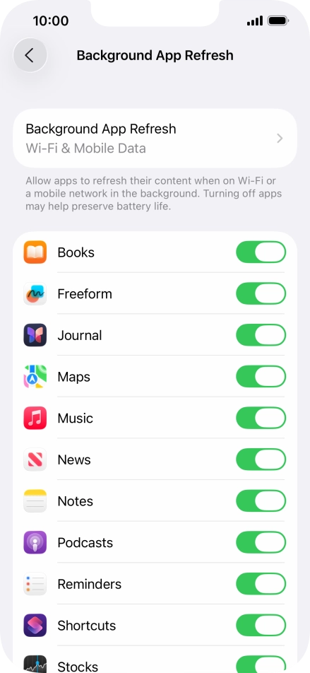 Press Background App Refresh. Press Background App Refresh.