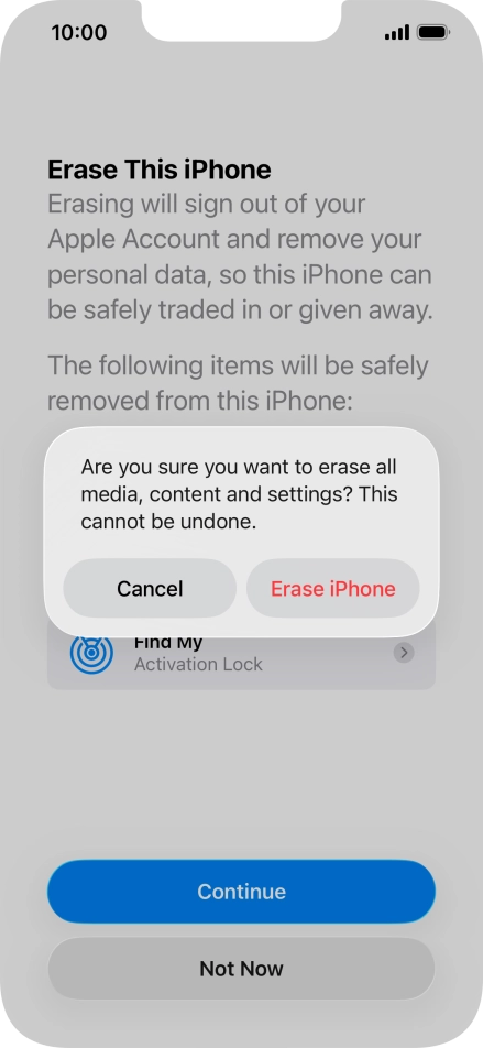 Press Erase iPhone. Press Erase iPhone.