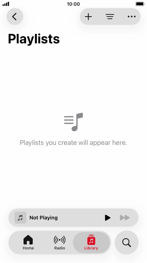 Press the new playlist icon. Press the new playlist icon.