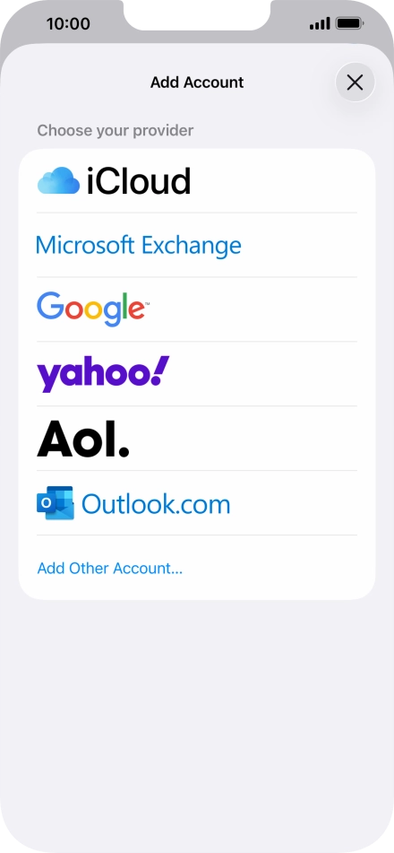 Press Add Other Account.... Press Add Other Account....