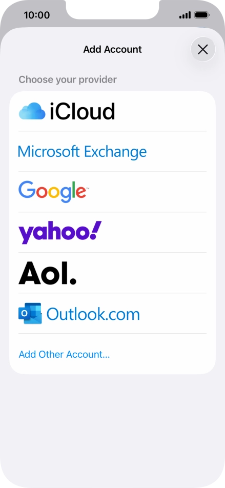 Press Add Other Account.... Press Add Other Account....