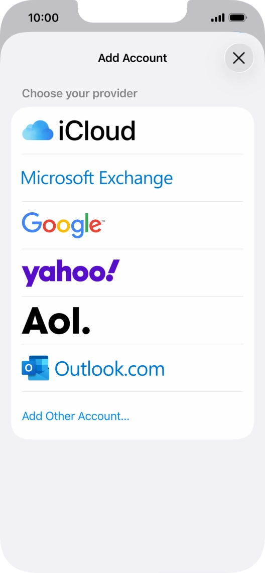 Press Add Other Account.... Press Add Other Account....
