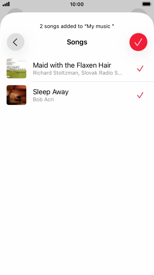 Press the confirm icon. Press the confirm icon.