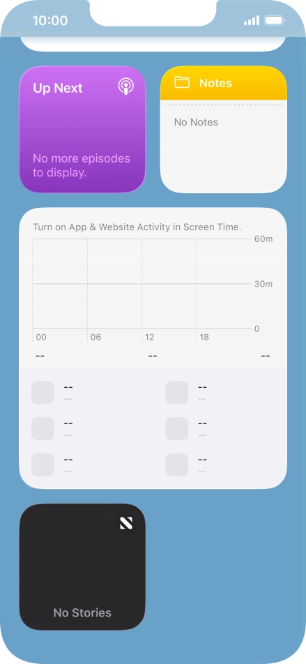 Press and hold the required widget until a pop-up menu is displayed. Press and hold the required widget until a pop-up menu is displayed.