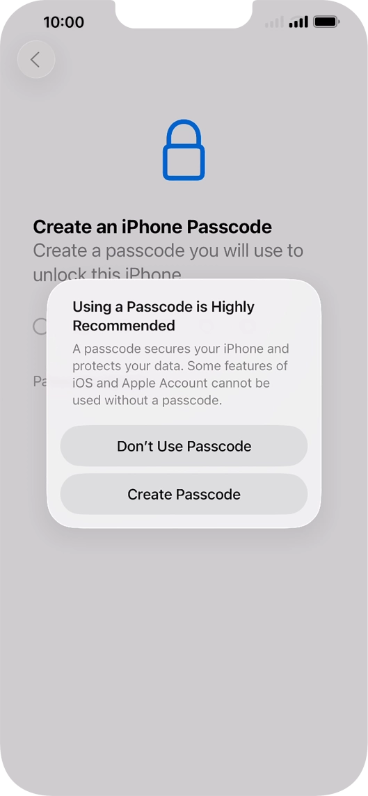 If you turn off the function, press Don't Use Passcode. If you turn off the function, press Don't Use Passcode.
