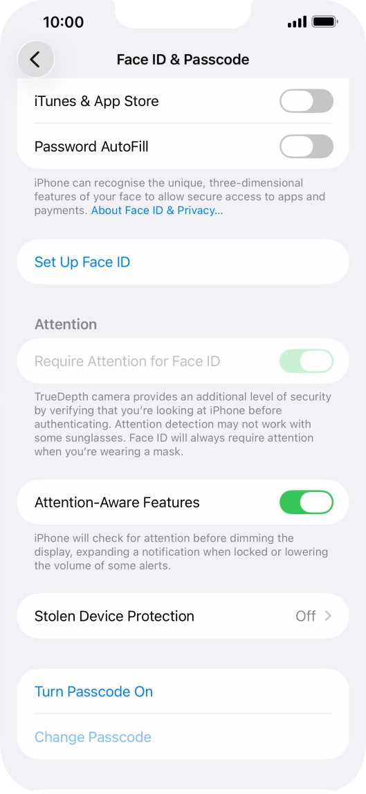 Press Set Up Face ID. Press Set Up Face ID.