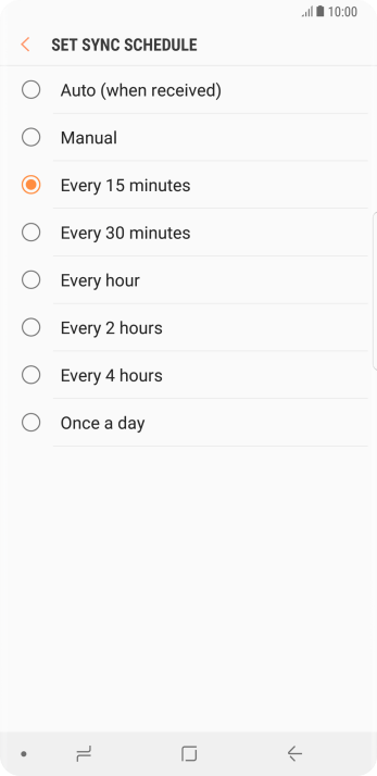 Press the required setting. Press the required setting.