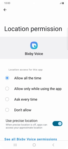 Press the required setting. Press the required setting.