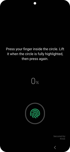 Follow the instructions on the screen to create the phone lock code using your fingerprint. Follow the instructions on the screen to create the phone lock code using your fingerprint.