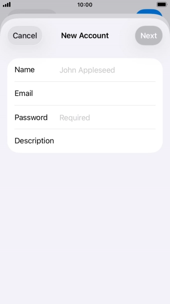 Press Name and key in the required sender name. Press Name and key in the required sender name.