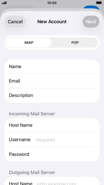 Press IMAP. Press IMAP.