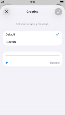 Press Default to select the default greeting. Press Default to select the default greeting.