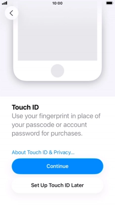 Follow the instructions on the screen to turn on use of Face ID or press Set Up Later. Follow the instructions on the screen to turn on use of Face ID or press Set Up Later.