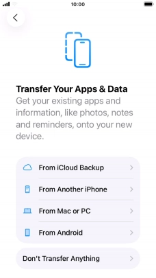 You can transfer content from an Android phone when your phone is activated for the first time and after a factory reset. When this screen is displayed, your phone is ready to transfer content from an Android phone. You can transfer content from an Android phone when your phone is activated for the first time and after a factory reset. When this screen is displayed, your phone is ready to transfer content from an Android phone.