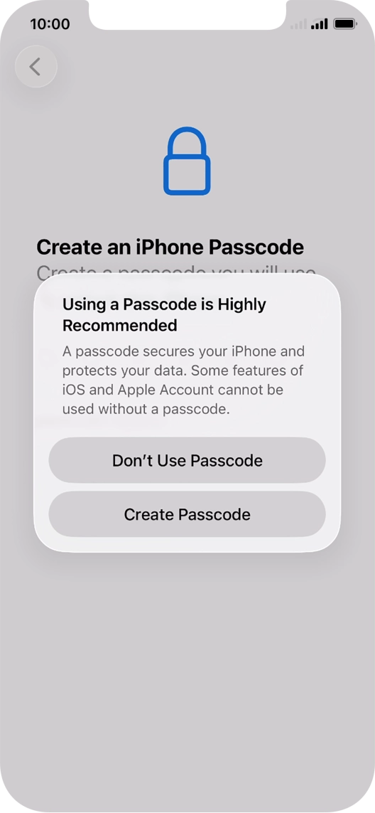 If you turn off the function, press Don't Use Passcode. If you turn off the function, press Don't Use Passcode.