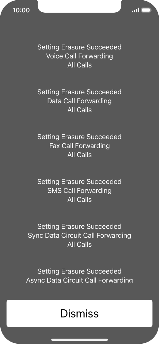 Press Dismiss. Press Dismiss.