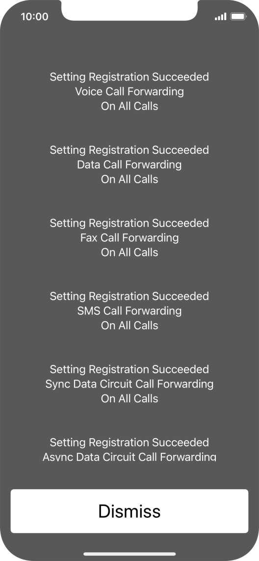 Press Dismiss. Press Dismiss.