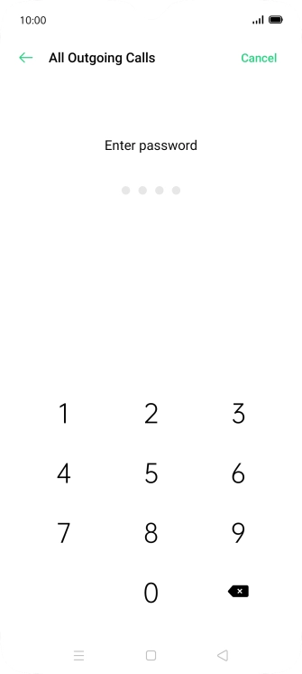 Key in your barring password. Key in your barring password.