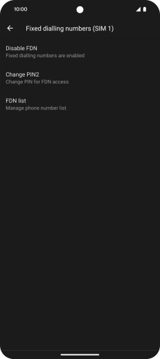 Press Disable FDN. Press Disable FDN.